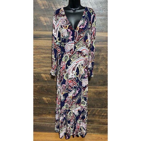 NY Company fringe maxi dress bold print . plus xl